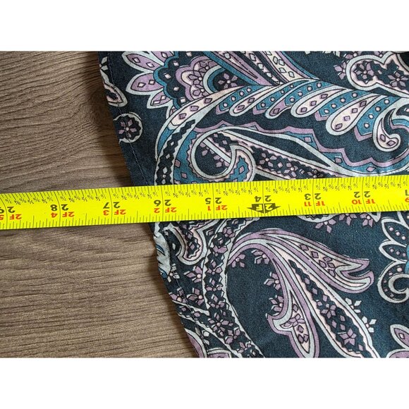 Talbots Womens Paisley Button-Up Shirt 18W Teal & Purple - Picture 7 of 8